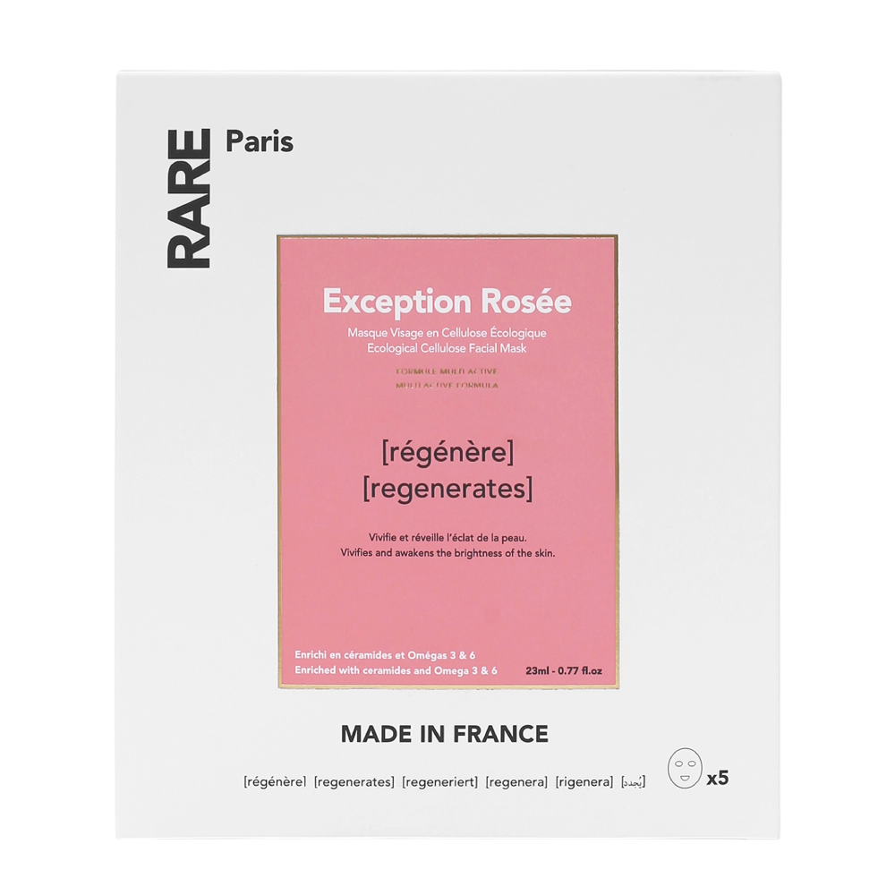 RARE PARIS Exception Rosée Regenerating Face Mask 5х23ml - Набір відновлювальних масок для обличчя з церамідами, Омега-3 та -6 RARE PARIS Exception Rosée Regenerating Face Mask 5х23ml - Набір відновлювальних масок для обличчя з церамідами, Омега-3 та -6